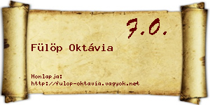 Fülöp Oktávia névjegykártya